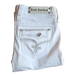 Rock Revival Betty Straight Jean White Size 28